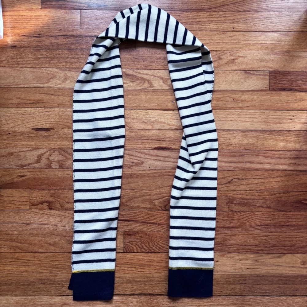Nautica Mens Stripe Nautical Scarf Navy White Casual Winter Accessory - Picture 1 of 4
